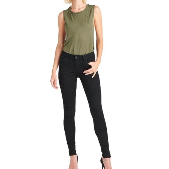 Hudson Los Angeles Black Nico Super Skinny Mid Rise Jeans Reg Size 29 - Picture 3 of 7